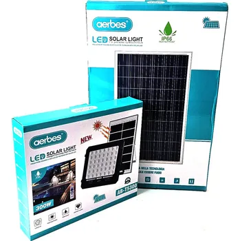 LED FLOOD 300W SOLAR - výkonný nabíjecí LED reflektor 300W se solárním panelem a dálkovým ovladačem