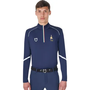 Pánské tričko EQUESTRO Triko Polo X Fise Equestro, s dlouhým rukávem, pánské, navy blazer M