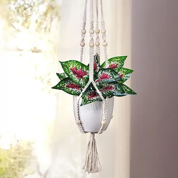 umělá květina Weltbild Umělá rostlina v květináči a makramé závěsu 495558