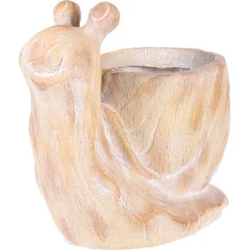 Bytová dekorace Autronic Šnek - obal na květiny, magnesium, imitace dřeva - SM504