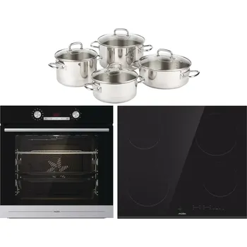 Kuchyňský spotřebič MORA VTCS 556 BXB + VDST 651FF + sada nádobí