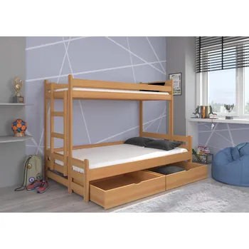 Postel ADRK Patrová postel BENITO, CH-Ben-Bee-90+M-E2061, 200x90 cm s matrací, buk