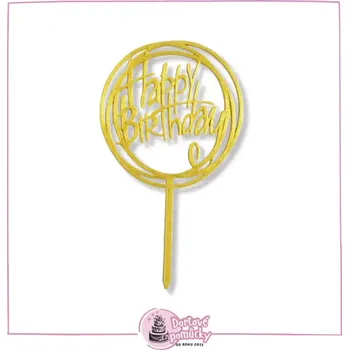 Happy Birthday č.3 - plastový zápich - Měděná