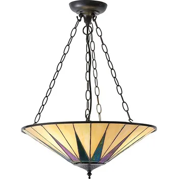 Endon 70754 - Lustr na řetězu Tiffany DARK STAR 3xE27/60W/230V pr. 49 cm