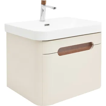 Koupelnový nábytek SAT Koupelnová skříňka s umyvadlem a baterií SAT Fusion 57,5x43x45 cm pískově béžová mat SATFUSION60BEUBA SATFUSION60BEUBA