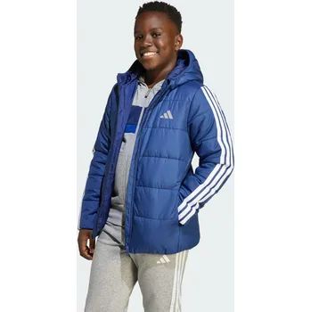 ADIDAS Dětská polstrovaná bunda Essentials 3-Stripes 9 LET BÍLÁ|MODRÁ