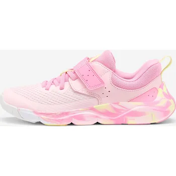 Dívčí obuv DECATHLON Dětské boty na suchý zip a pružné šněrování Playful Fast vel. 28-39 38 RŮŽOVÁ|ŽLUTÁ