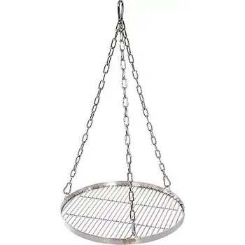 Grilovací rošt Rošt gril nerez 35 cm pás na řetízcích (pomocí řetízků jej zavěsíte na trojnožku, což umožní nastavení výšky roštu nad ohništěm)