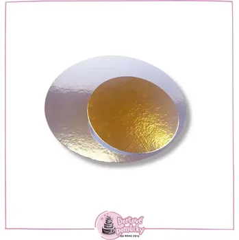 Zlato-stříbrná dortová podložka 24 cm