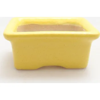 Květináč Keramická bonsai miska 5,5 x 4 x 2,5 cm žlutá