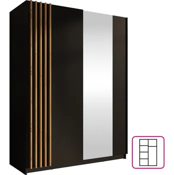 Šatní skříň Skříň posuvné dveře BAJADERO 150×200 černá