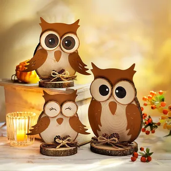 Weltbild Dřevěné dekorace Sovy, sada 3 ks 495580