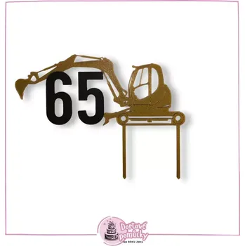 Mini bagr s úpravou - dortový zápich - Fialová