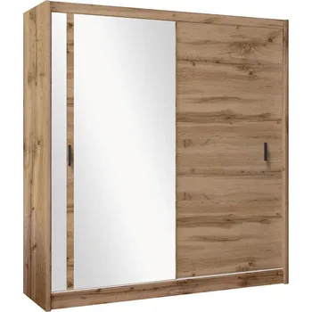 Šatní skříň Šatní skříň se zrcadlem SABRINA 203x215 cm dub woltan