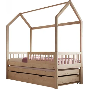 Postel ADRK Rozkládací postel ARTES II, CH-ART-II-P-200, 200x90 cm se zábradlím, borovice