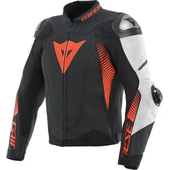 Moto bunda Dainese Dainese SUPER SPEED 4 sport. kožená bunda černá/bílá/fluo-červená vel.50 50