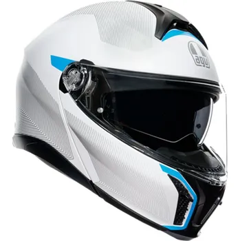 Helma na motorku Helma na moto AGV TOURMODULAR MULTI MPLK FREQUENCY LIGHT GREY/BLUE vel. 2XL