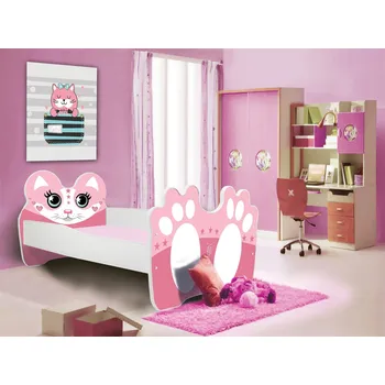 Postel ADRK Postel BEAR PINK, CH-Bea-P-160-E038, 160x80 cm s matrací, růžová/bílá