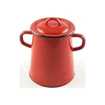 Konvička na mléko Hrnec na sádlo 2 L čvn/černý (tradiční smaltovaný hrnec na sádlo 2 litry červený smalt)