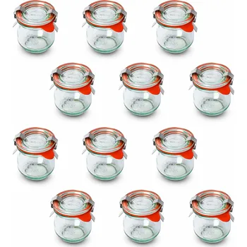 Zavařovací sklenice WECK Tulip 0,07 l 12 ks – skleněné zavařovací sklenice s víčky a příslušenstvím