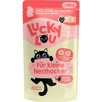 Krmivo pro kočku 16x125g Lucky Lou Kitten - drůbež