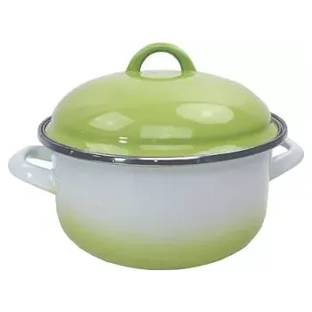 Hrnec Kastrol s po E-L Alice zelený stín 1,25 L (smaltovaný kastrol 1,25 L zelený stín s poklicí)