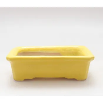 Květináč Keramická bonsai miska 7 x 4,5 x 2 cm žlutá