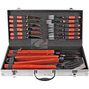 Vidlička na maso Grilovací náčiní 16 ks alu kufr (kompletní sada pro každý gril - vše pro perfektní grilování v jednom kufru)