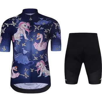 cyklistický dres HOLOKOLO Cyklistický krátký dres a krátké kalhoty - FAIRY TALE - vícebarevná/modrá/černá