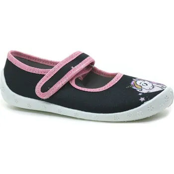 Dívčí bačkory RAWEKS Dorotka D42 černá/jednorožec, dětské bačkory vel.30