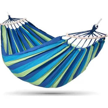 Houpací síť Houpací bavlněná síť 270x150cm, pro až 2 osoby, nosnost 200kg Vyber barvu :: Modro-zelená