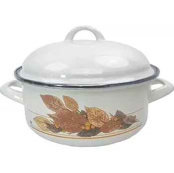 Hrnec Kastrol s pokl. EL 1,25 Alice podz. list (smaltovaný kastrol s poklicí 1,25 L podzimní listí)