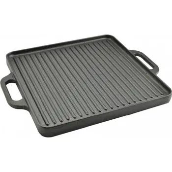 Grilovací rošt Plát grilovací lit. 32x32 oboustranný (jedna strana je hladká pro opékání, druhá strana s drážkami vytvoří grilovací vzor)