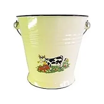 Vědro smalt 5 L potisk Kravička (smaltované vědro s potiskem Kravička 5 litrů)