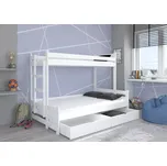 ADRK Patrová postel BENITO, CH-Ben-W-90+M-E2060, 200x90 cm s matrací, bílá