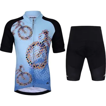 cyklistický dres HOLOKOLO Cyklistický krátký dres a krátké kalhoty - RIDERS KIDS - černá/modrá/vícebarevná