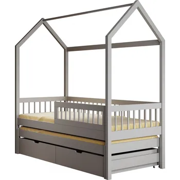 Postel ADRK Rozkládací postel ARTES, CH-ART-G-200-M, 200x90 cm s matrací, šedá