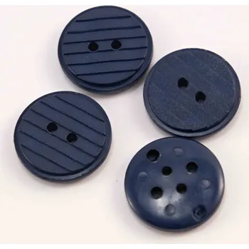 Knoflík Dírkový knoflík - vroubkovaný - tmavě modrý - průměr 2 cm