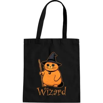 Žertovný předmět Wizard - kočičí čaroděj - taška s potiskem- Tričkový.cz