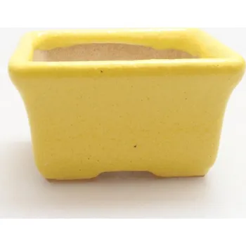 Květináč Keramická bonsai miska 4 x 3,5 x 2,5 cm žlutá