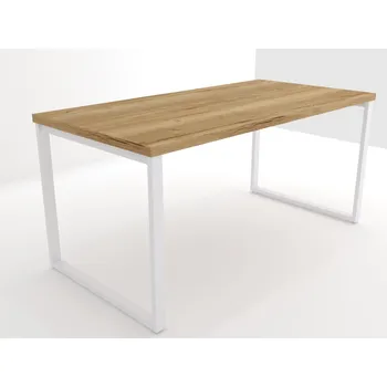 Jídelní stůl EGGER Halifax přírodní podnož EC5208-Z bílá 140 x 80 cm, Tloušťka desky: 25 mm