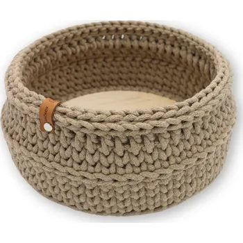 chlebník Háčkov Kulatý háčkovaný košík - Chlebník Barva: Béžová