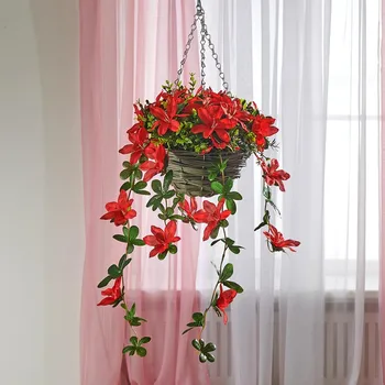 umělá květina Závěsný koš s rododendronem 495474