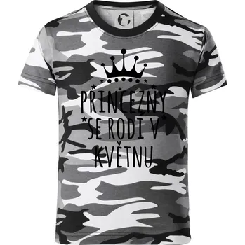 Chlapecké tričko Princezny se rodí v květnu - Dětské maskáčové triko - 146 cm/10 let ( Šedý maskáč )