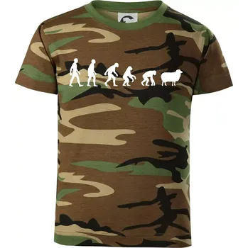 Chlapecké oblečení Evoluce ovce - Dětské maskáčové triko - 146 cm/10 let ( Hnědý maskáč )