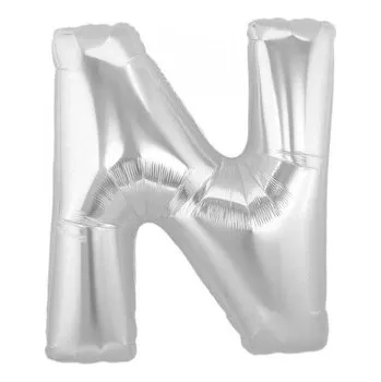 Balónek Balon Litera "N" 81cm srebrny