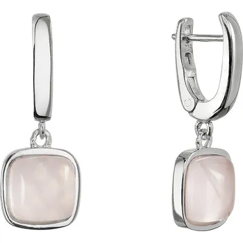 Náušnice Stříbrné visací náušnice s růženínem 11738.3