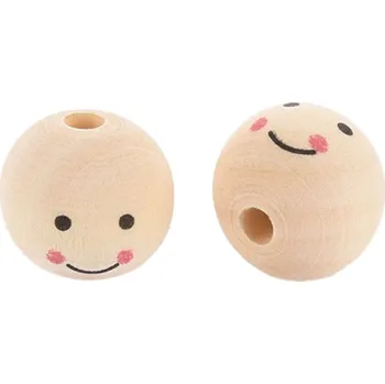 Dětské navlékací korálky Pro Háčkování Dřevěný korálek obličej Ø 16 mm Počet: 1 ks