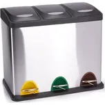 MSV TRI SELECTIF pedálový koš na tříděný odpad 3 x 8 L kartáčovaná nerez ocel (3700281003536)