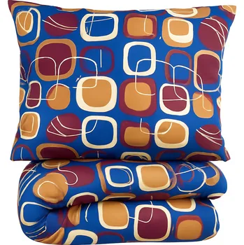 přikrývka SET Přikrývka a polštář Modrá geometrie